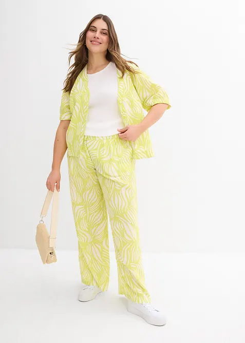 Bukse med vide ben og komfortlinning, bonprix