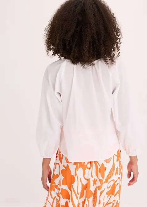 Bluse i ren &oslash;kologisk bomull, bonprix