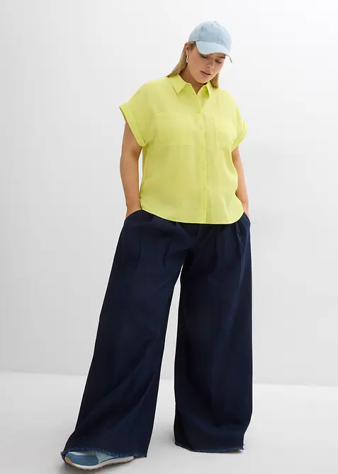 Kortermet bluse i lett materialmiks med lyocell, bonprix