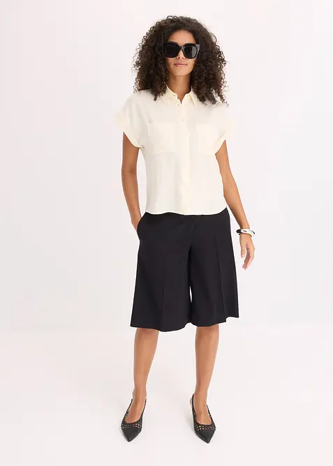 Kortermet bluse i lett materialmiks med lyocell, bonprix