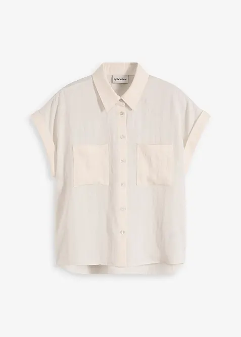 Kortermet bluse i lett materialmiks med lyocell, bonprix