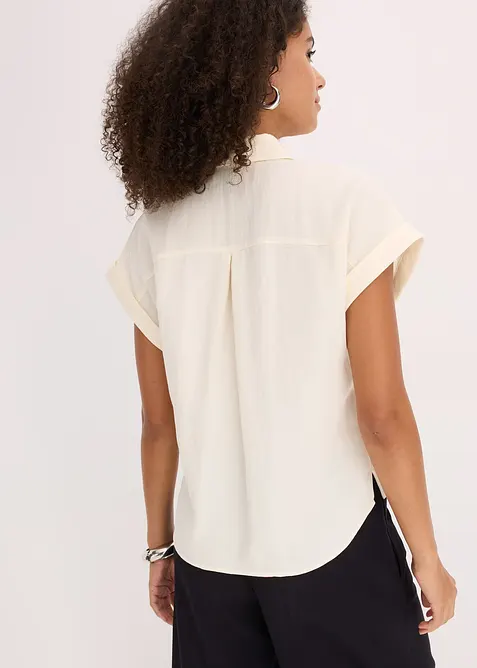 Kortermet bluse i lett materialmiks med lyocell, bonprix