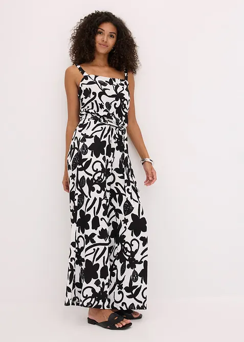 Jumpsuit i strukturert jersey med trykt m&oslash;nster, bonprix