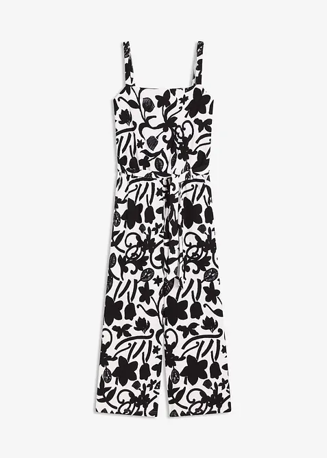 Jumpsuit i strukturert jersey med trykt m&oslash;nster, bonprix