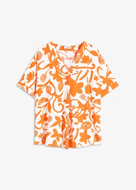 Blusetunika i lett viskose med trykt mønster, bonprix