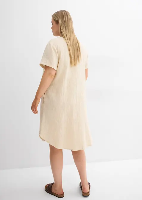 Skjortekjole i myk musselin, bonprix