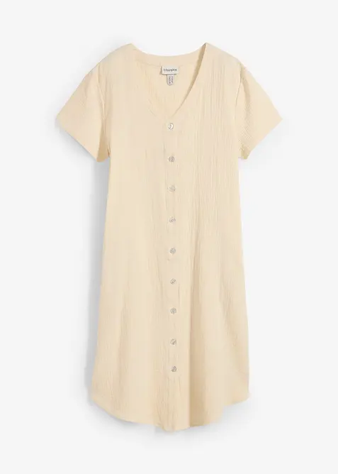 Skjortekjole i myk musselin, bonprix