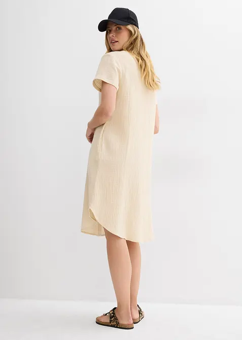 Skjortekjole i myk musselin, bonprix