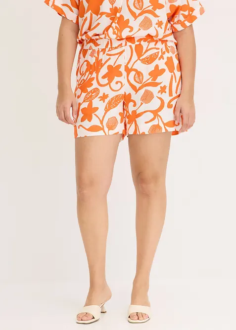 Shorts i lett viskose med trykt mønster, bonprix