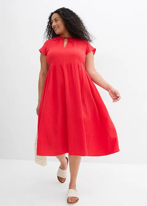 Kjole i myk musselin, bonprix