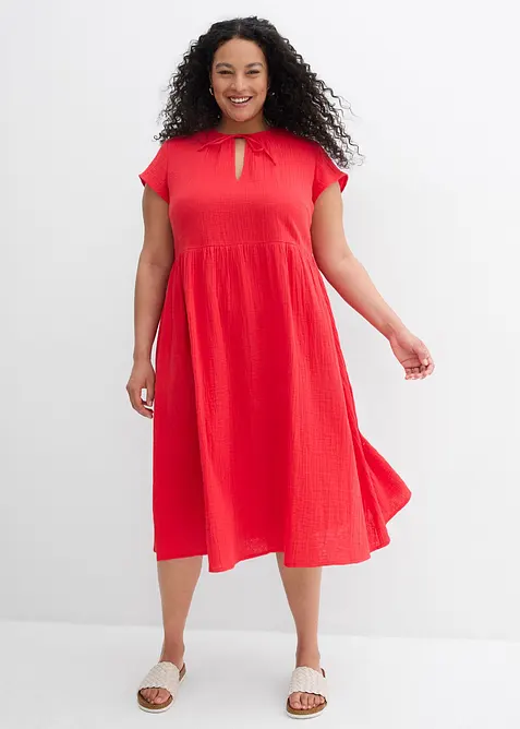 Kjole i myk musselin, bonprix