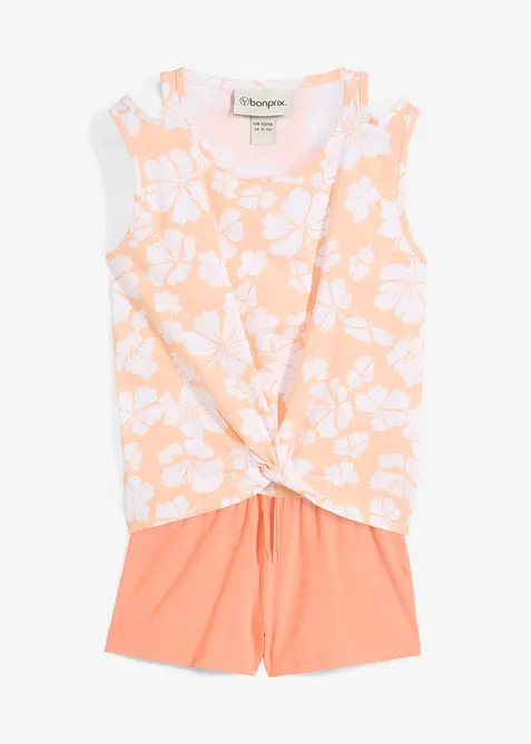 Topp og shorts i økologisk bomull med elastan (2-delt sett), bonprix
