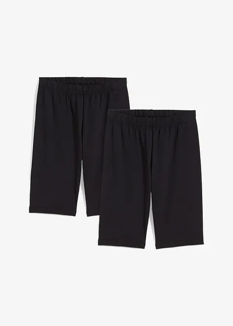 Sykkelbukse i &oslash;kologisk bomull med elastan (2-pack), bonprix