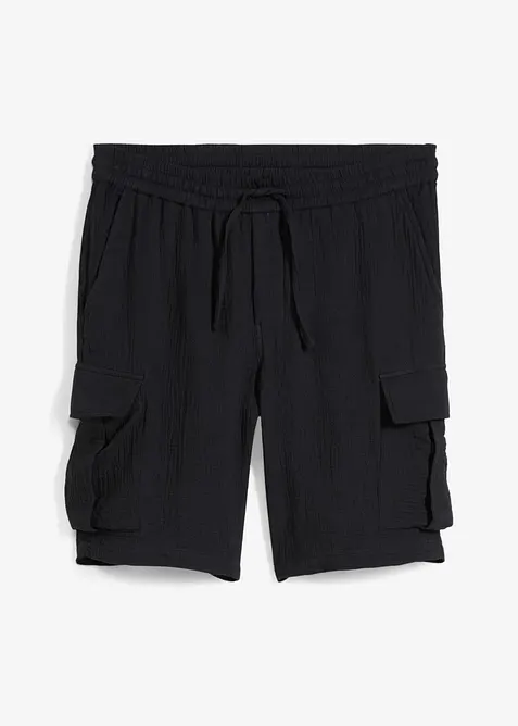 Regular Fit bermudashorts av luftig musselin, bonprix