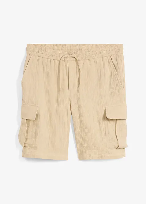 Regular Fit bermudashorts av luftig musselin, bonprix