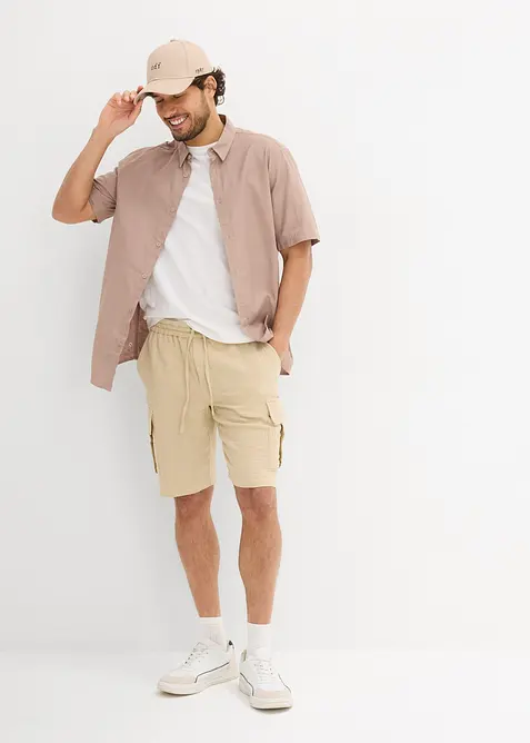 Regular Fit bermudashorts av luftig musselin, bonprix