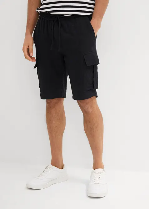 Regular Fit bermudashorts av luftig musselin, bonprix