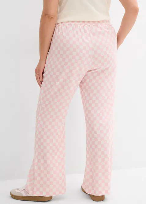 Rutete vid bukse av fint fallende viskose, bonprix