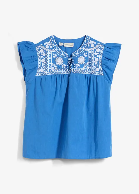 Tunika med silke og broderi, bonprix