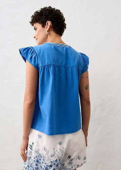 Tunika med silke og broderi, bonprix