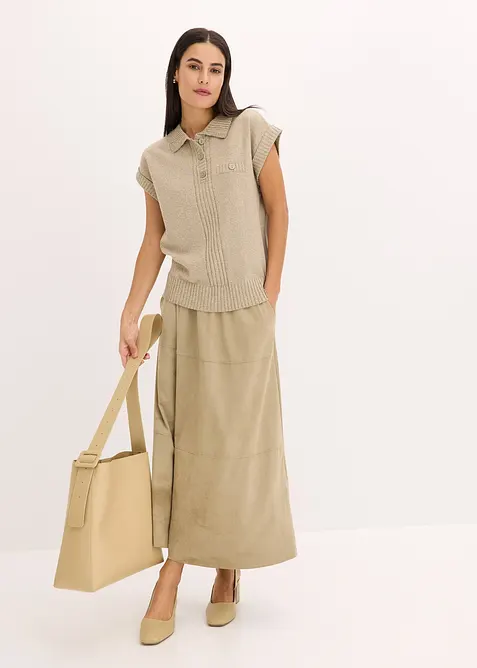 Genser med bomull og krage, bonprix