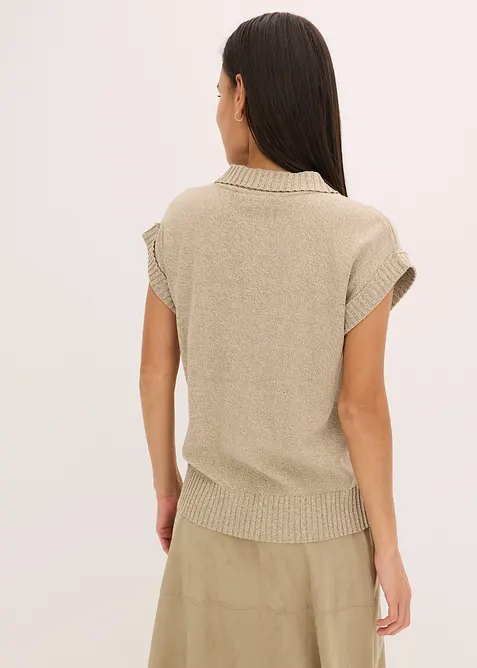 Genser med bomull og krage, bonprix