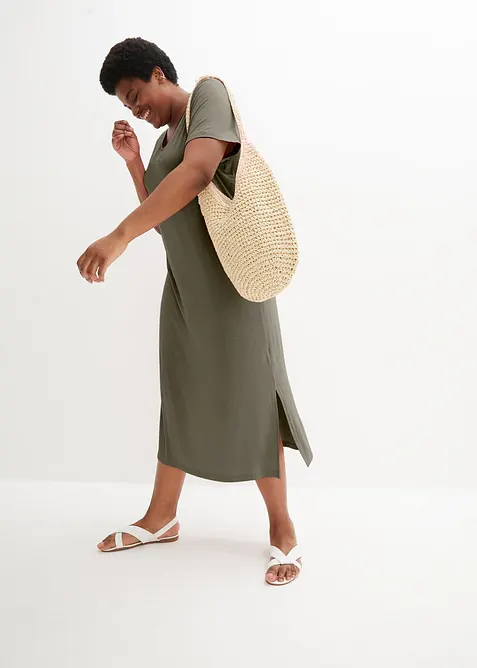 Trikotkjole i lett viskosemiks, bonprix