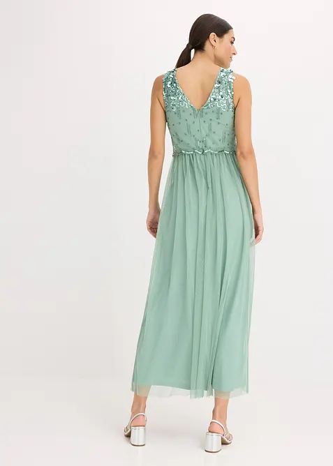 Maxikjole med paljettbroderi, bonprix