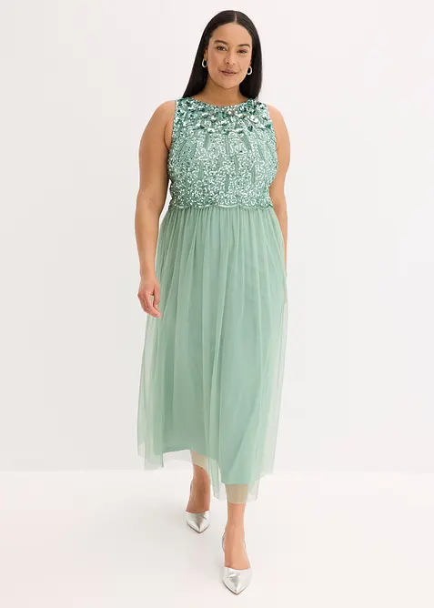 Maxikjole med paljettbroderi, bonprix