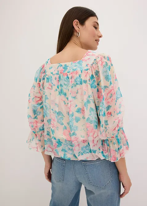 Bluse med ballongkant nede, bonprix