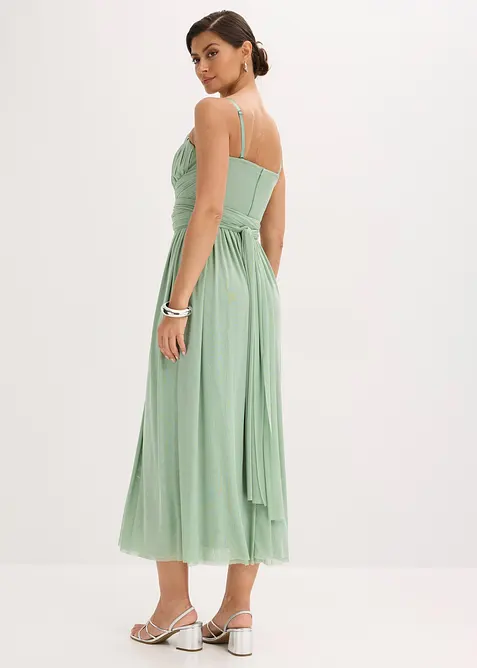 Maxikjole i mesh med ulike bæremuligheter, bonprix