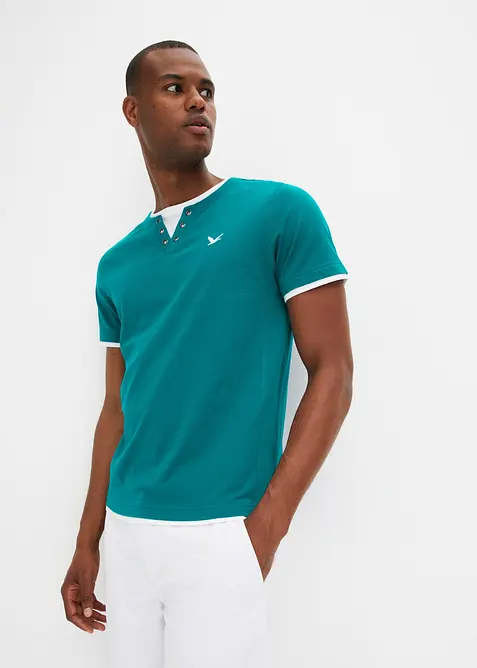 Kortermet 2-i-1-topp (2-pack), bonprix