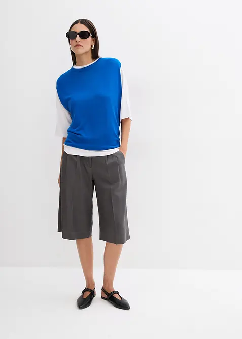 Strikket topp i ballong-fasong og lett viskose, bonprix