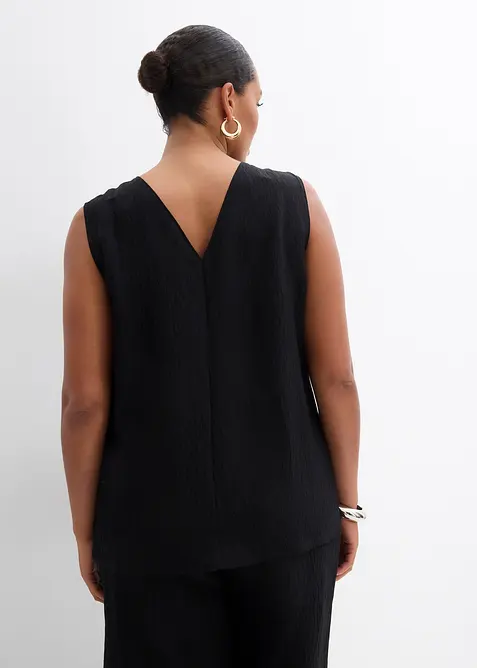 Blusetopp i viskosemiks med rynket effekt, bonprix