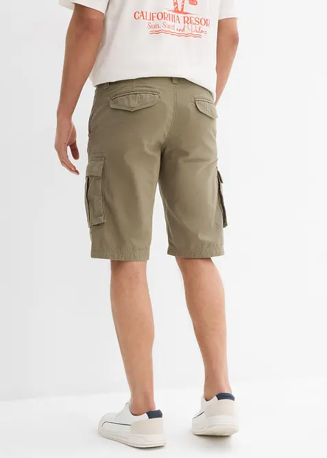 Bermudashorts i 100% bomull med cargolommer, Relaxed Fit, bonprix