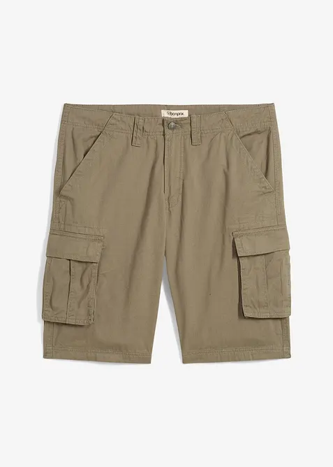 Bermudashorts i 100% bomull med cargolommer, Relaxed Fit, bonprix