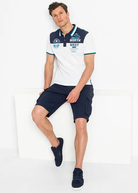 Bermudashorts i 100% bomull med cargolommer, Relaxed Fit, bonprix