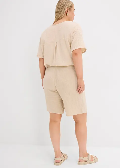 Slip on-bermudashorts av musselin, bonprix