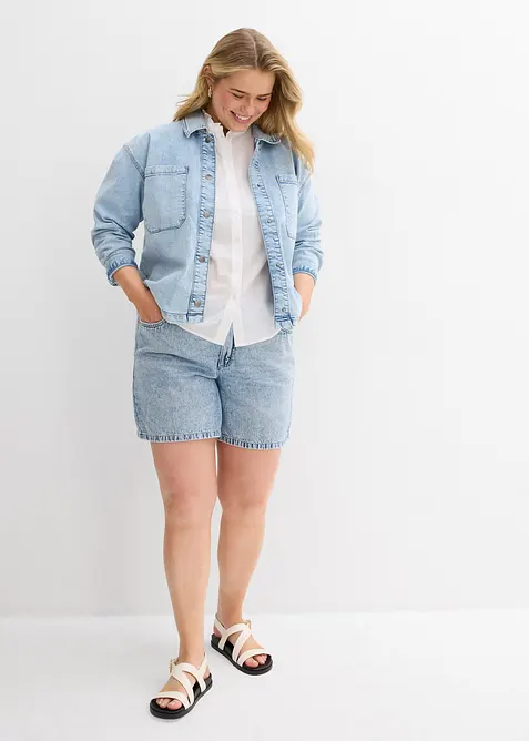 Bermudashorts i denim Mid Waist, Low Stretch, bonprix