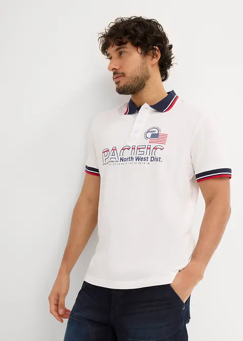 Kortermet poloskjorte i økologisk bomull (2-pack), bonprix