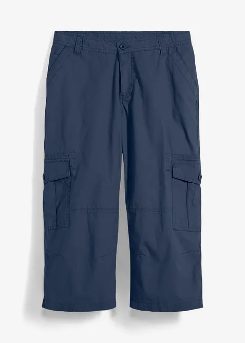 Bukse i 100% bomull og 3/4-lengde, Loose Fit, bonprix
