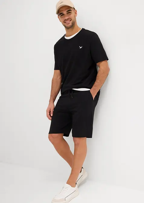 T-skjorte og trikot-bermudashorts i 100% økologisk bomull (2-delt sett), bonprix