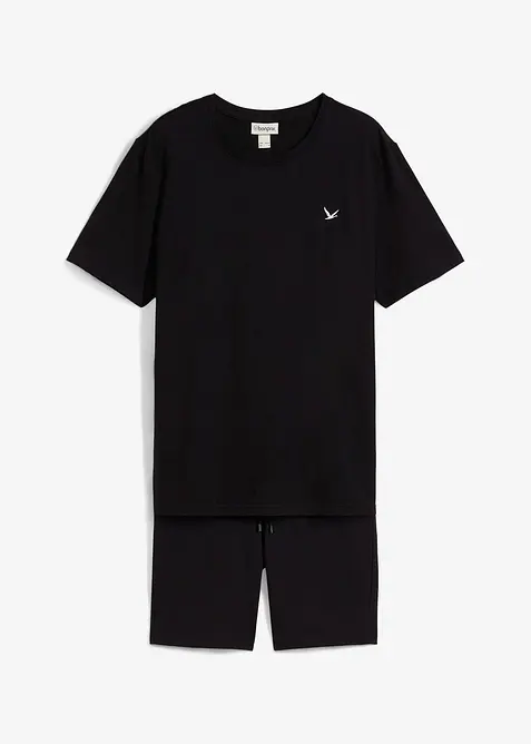 T-skjorte og trikot-bermudashorts i 100% økologisk bomull (2-delt sett), bonprix