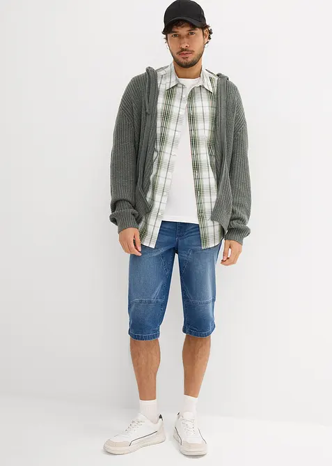 Lang bermudashorts i denim med stretch, Regular Fit, bonprix