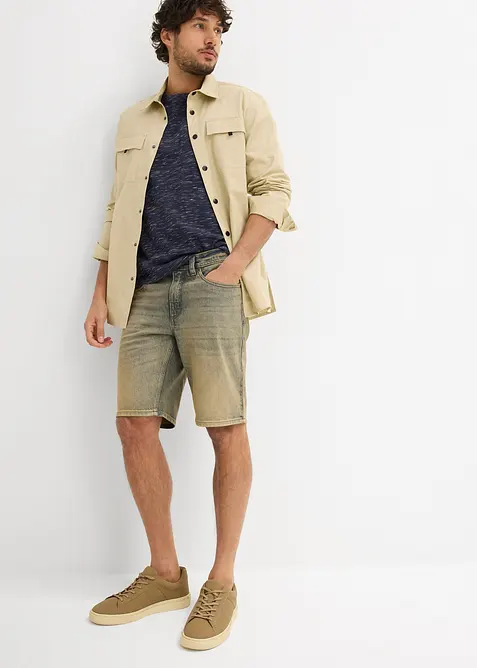 Dirty Washed-bermudashorts i denim med stretch, Regular Fit, bonprix