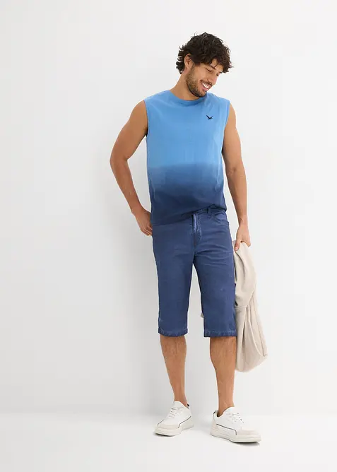 Lang bermudashorts med stretch i vasket look, Regular Fit, bonprix
