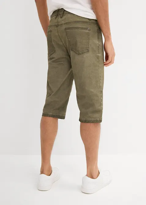Lang bermudashorts med stretch i vasket look, Regular Fit, bonprix