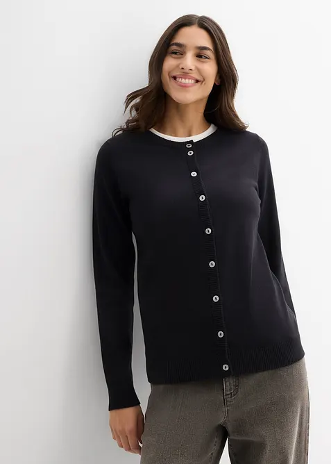 Cardigan med rund hals, bonprix