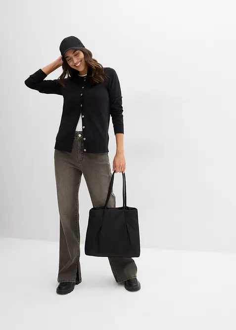 Cardigan med rund hals, bonprix