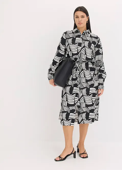 Skjortekjole i lett linmiks, bonprix